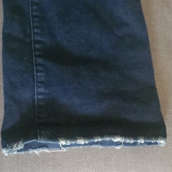 Good American Jeans Women's Size 6 Dark Blue Denim Good Legs Crop Mini Boot - Picture 5 of 16